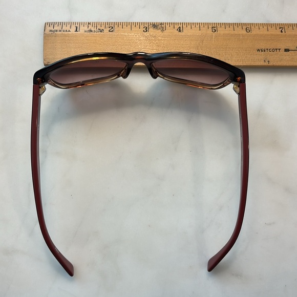 LACOSTE Tortoise Shell Gradient Tan & Burgundy  Sunglasses EUC Sunnies Preppy 🐊 - Picture 14 of 14